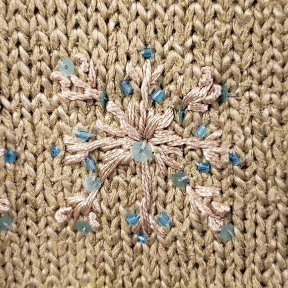 David Brooks Womens Multicolour Patchwork Snowflake Button Sweater - NEW -Size L - Picture 6 of 9